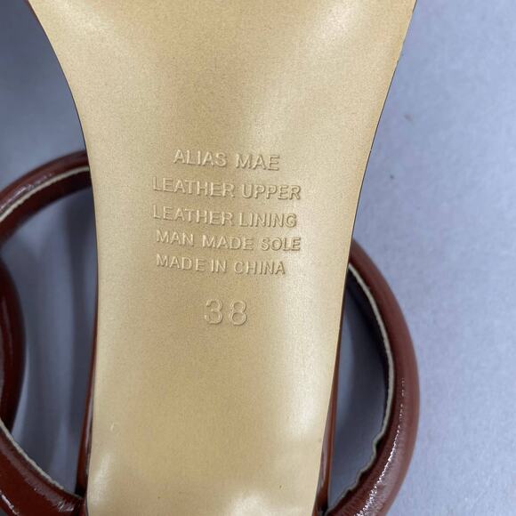 Alias Mae Lee Stiletto Heels Brown‎ Cognac Size 38 AMAE-WZ146 Strappy Sandals - Picture 14 of 14